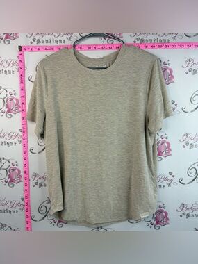 Bench Short Sleeve Crew Neck T-Shirt -Activewear Light Tan Heather stretchy soft